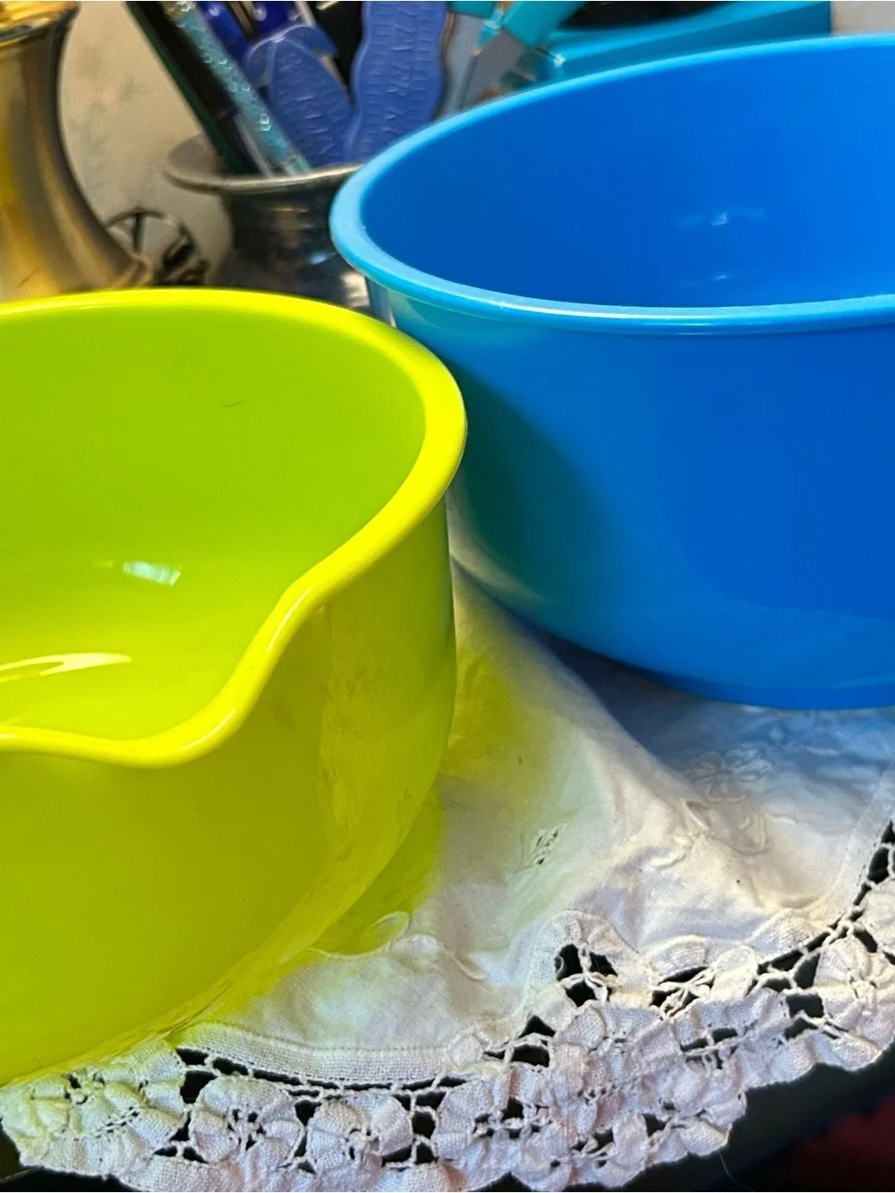Stackable Silicone Mixing Bowls Set — Orange, Yellow & Blue